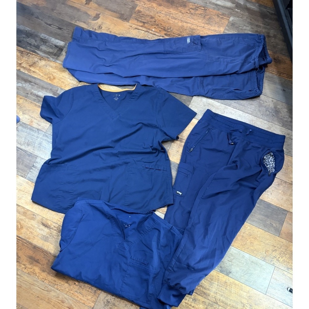 Navy blue Scrub LOT women 4 Items